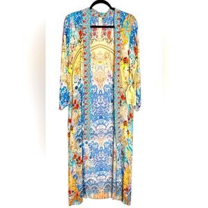 Stars Caribbean Kimono Cobalt  Blue Size Small NWT